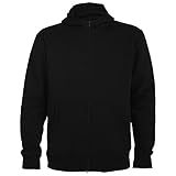 ROLY R6421 Montblanc - Sudadera con capucha y cremallera completa para hombre, Negro , XL