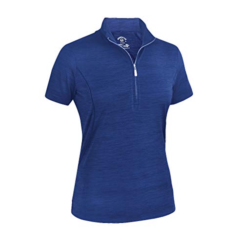 Monterey Club Women's Melange Jersey Performance Sport Top #2362 (Kalvin Blue, Large)