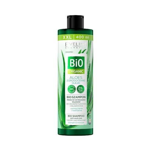 Eveline Cosmetics Bio Organic Anti-Haarausfall Shampoo für trockenes und geschwächtes Haar - Angereichert mit Aloe Vera, Argan- & Kokosöl, 400ml