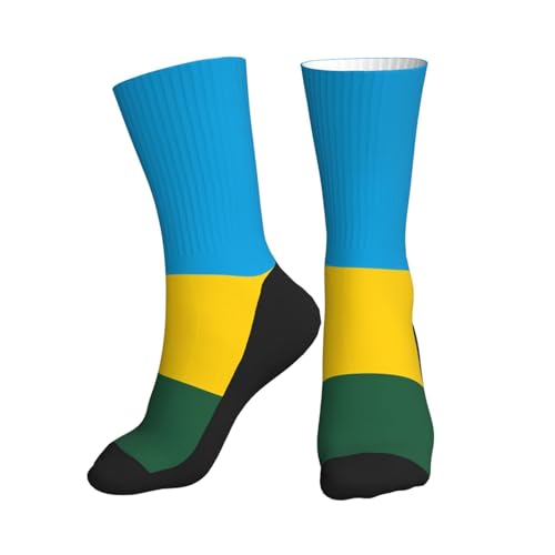hhbiuuo Chaussettes fantaisie pour homme/femme, motif drapeau du Rwanda, chaussettes athlétiques respirantes anti-humidité, pour la course à pied