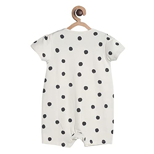 Image of miniklub Baby Round Neck Short Sleeve Knitted Cotton Romper (Brown Color)