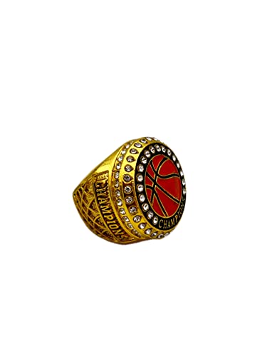 Discount Sports Rings, ROUND BASKETBALL CHAMPIONSHIP RING — GOLD, PAINTED BALL, Player Rings 19-8
