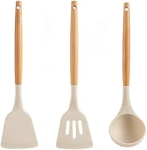 Silicone Spatula for Kitchen | Non-Stick | Cooking Spatulas with Wooden Handle | Spatula Turner Serving Cooking Spoon | Spatula Combs for Omlet Egg Dosa chapati Sambar