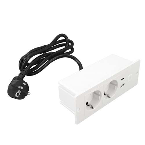 Regleta empotrada para PC que elimina cables en el escritorio con puertos USB C