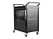 Rubbermaid Commercial Products Utility Service Rolling Cart with Wheels, Black, for Restaurant Office School Use, With Drawers 300 lbs