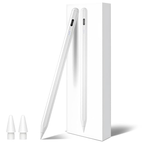 Anluomafuy Lápiz Capacitivo para iPad 2018 2025, Lápiz Stylus de Rechazo de Palma Lápiz, Detección de Inclinación, Carga Rápida, Carga Inalámbrica, Punta de Alta Sensibilidad (106TA)