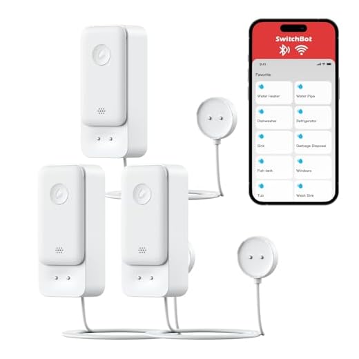 SwitchBot Détecteur de Fuite d'eau WiFi, capteur d'eau Intelligent avec Alarme réglable de 100 DB et alertes d'application, étanchéité IP67, détecteur pour la Maison avec câble de détection de 1 m