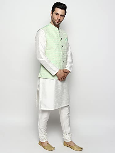 Image of Uri and MacKenzie Men's Silk Blend Kurta Pajama with Designer Ethnic Nehru Jacket /Modi Jacket