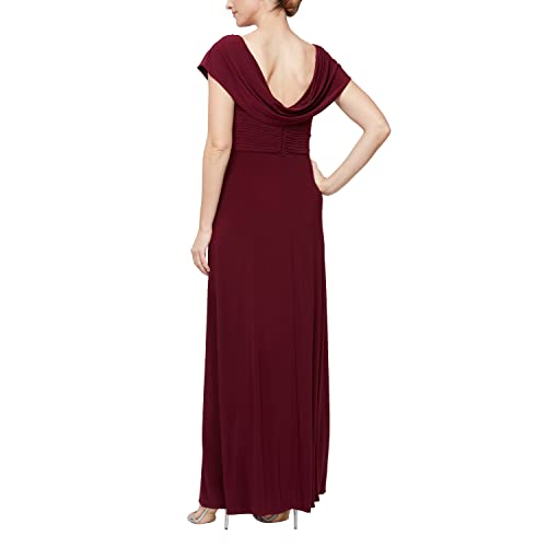 Image of Alex Evenings Women's Long Cowl Neckline Mother of The Bride Dress, Formal Event Gown (Petite and Regular Sizes)