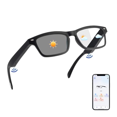 AI Glasses for Men Women, AI Translator Powered by ChatGPT with Real-Time Translation(160+Languages), UV400 Photochromic Lenses Smart Sunglasses, Bluetooth Glasses for Travel/Business/Study 