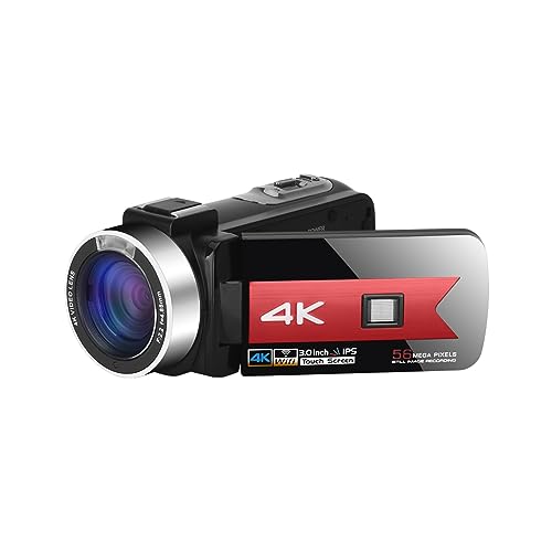 Caméra Vidéo Caméras Professionnelles 4K For L'enregistrement Vidéo 56MP Wifi Vlog Caméscope Streaming Webcam IR Stabilisateur De Vision Nocturne Multifonctionnel ( Size : 16G SD Card , Color : Red )