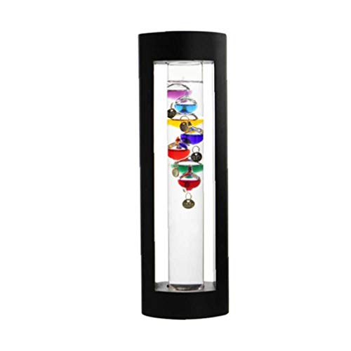 Miju Galileo Thermometer bunten Kugeln in einem Holz gerahmt Analog Wetterstation, mit Galileo Thermometer Hauptgarten