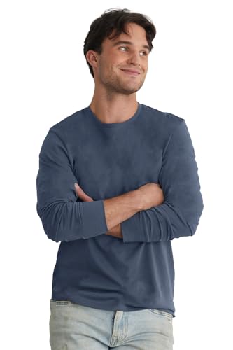 Men's Organic All-Cotton Long Sleeve Crew Neck T-Shirt