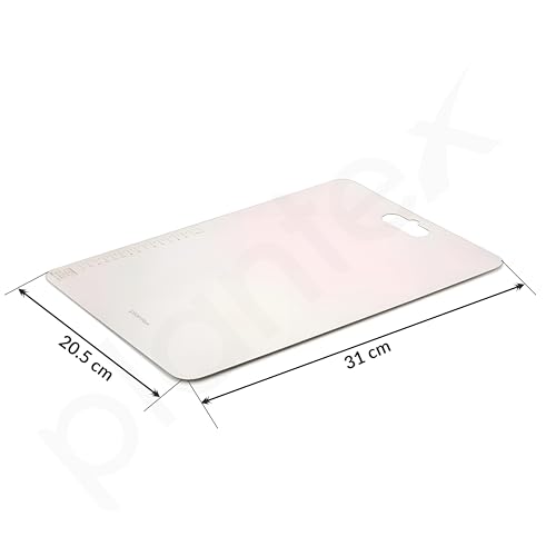 Plantex Stainless Steel Chopping Board/Vegetable Cutting Board/Chopper Board for Kitchen Use/Cutting Pad for Veggies Fruits Meat/Easy-to-Move Handle with Hygienic Surface (31 x 20.5 cm)