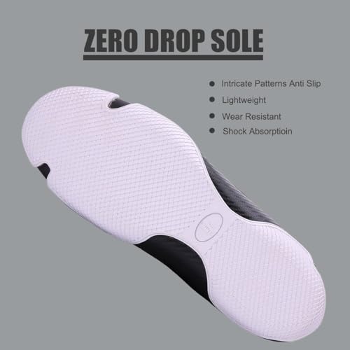 Image of Professional High-Top Boxing Shoes for Men & Women - Lightweight Wrestling Boots with Rubber Grip Sole - Breathable Microfiber & Mesh Training Shoes for MMA, Gym & Lifting (Grey, White, Blue)