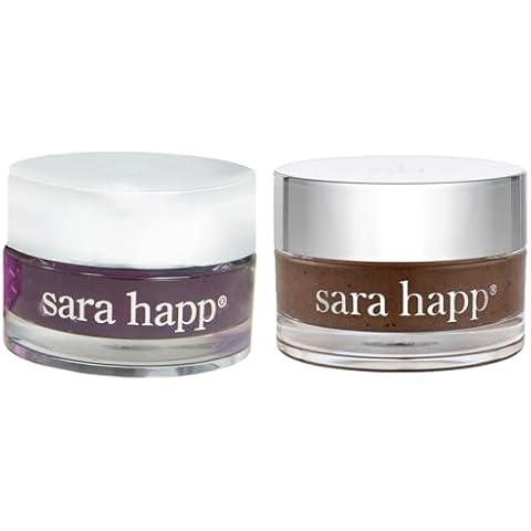 Sara Happ Passion Fruit + Vanilla Bean Sugar Lip Scrub Duo - Exfoliating Lip Treatments, Moisturizers for Dry and Flaky Lips, Vegan (Set of two 0.5-ounce Jars) Cover