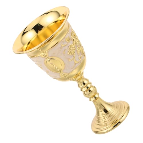 BAZEITFLOW Cáliz de Vino Vintage Metálico Rosa Copa de Bebida Estilo Medieval para Fiestas Ceremoniales Decoración Romántica para Bodas y Eventos Festivos