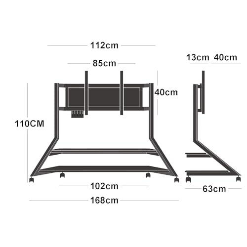 Soporte móvil para TV de 75-100 pulgadas blanco miniatura 5