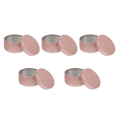 JOYOFREELY 5 Piezas Tarro de Aluminio Redondo de 50 Ml para Bálsamo Buen Sellado y Recargable, Adecuado para Viaje y Camping al Aire Libre