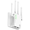 Extensor WiFi con doble banda de 1200 Mbps 2.4G y 5G, amplificador WiFi cubre hasta 12880 pies cuadrados y 105 dispositivos, repetidor WiFi con 1 configuración de toque y 4 antenas, el amplificador