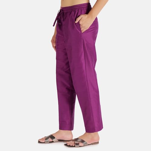 Image of Trouser Pants for Women,Stylish Trousers for Woman for Kurti Relaxed & Regular Straight fit Palazzo,Ethnic Bottom Formal Pants for Women Office wear Casual & Daily Use
