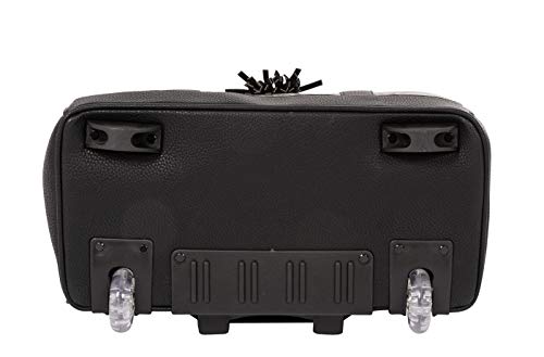 THE DALLAS Black & Grey Tooled Rolling iPad Tablet or Laptop Tote Carryall Bag (15.6, 17"/17.3" inch)