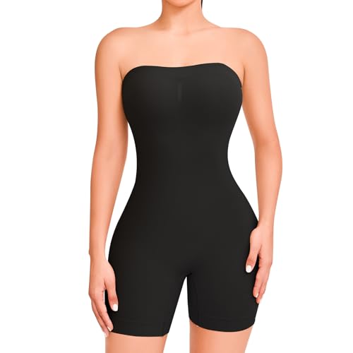 Image of Anygirl Strapless Shapewear Bodysuit Tummy Control Seamless Full Body Shapewear Body Shaper Jumpsuit Tops