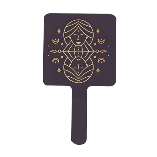 UBBVPKY Espejo de Maquillaje de Mano con diseño de constelación de Signos del zodíaco, Espejo de Mano para Maquillaje con asa, Espejo de Mano portátil para Viajes cosméticos para Maquillaje Gé
