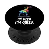 Photo Gallery grafica lgbt con scritta "oh deer i m queer funny rainbow pride popsockets popgrip intercambiabile Photo Gallery grafica lgbt con scritta "oh deer i m queer funny rainbow pride popsockets popgrip intercambiabile