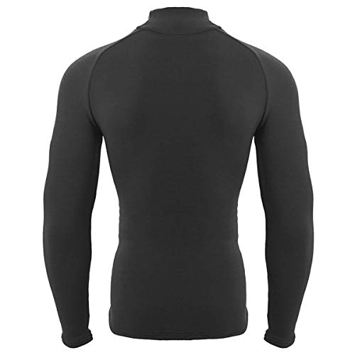 Mens Heat Rub Ultimate Mock Neck Baselayer - Black - M