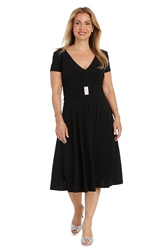 Image of R&M Richards Women's Metallic Foil Print Bodycon Dress W /Draped Capelet - Knee-Length Cocktail Party Outfit