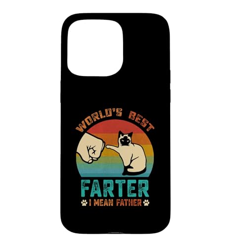 Vintage world best farter I mean father best cat dad ever �X�}�z�P�[�X iPhone 15 Pro Max �p