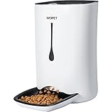 WOPET Automatic Pet Feeder Food Dispenser for Cats and Dogs–Features: Distribution Alarms, Portion Control, Voice Recorder, & Programmable Timer for up to 4 Meals per Day