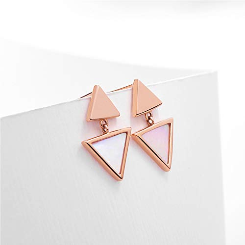 Daesar 18K Rose Gold Earrings Dangle Wedding Triangle Drop Earrings Wedding Rose Gold Earrings Bridesmaid #TOP4