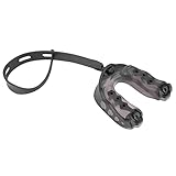 Protector Bucal para Adultos, Protector Bucal para Boxeo, Baloncesto, Rugby con Cordón (Negro)