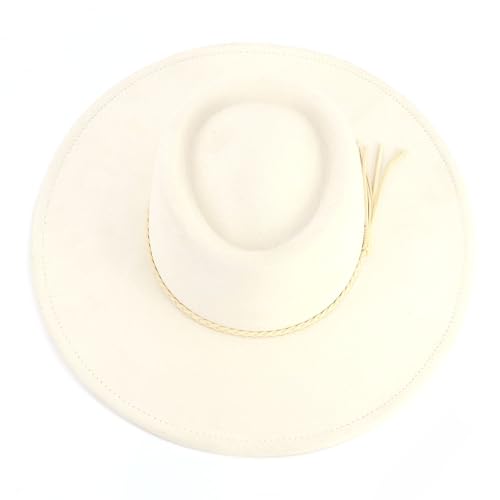 Image of LIDHAY Wide Brim Fedora Hat for Men Women Big Rancher Felt Hat Pork Pie Jazz Hat