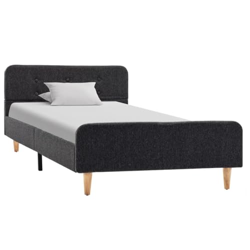 Genérico Estructura de Cama de arpillera Gris Oscuro 90x200 cm,Mobiliario,Camas y Accesorios,Camas y somieres-284894