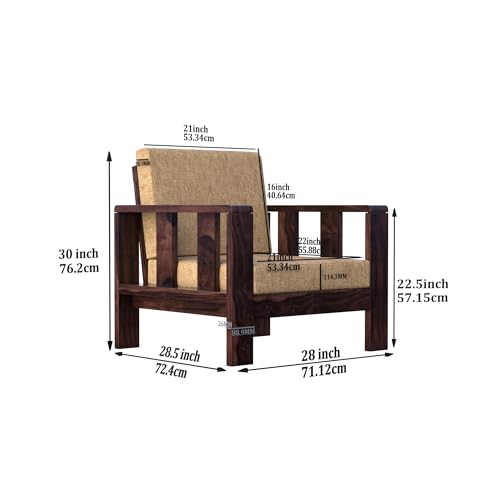 Image of Krishna Wood Decor A Beautiful Solid Sheesham Wood Sofa Cum Bed | Sofa Cums Bed for Home,Living Room, Bedroom | Cozy Bed Sofa |Sleep & Sit Sofa | Without Storage | Finish Dark Walnut |