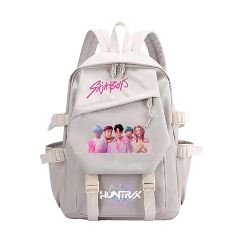 Generisch Rucksack für Schule & Reisen Schultaschen K Pop Hunters Anime-Filmcharakter-Prints Huntrix Wasserdichte Tragbare Schultasche Rucksack für Anime Jungen Mädchen Fans