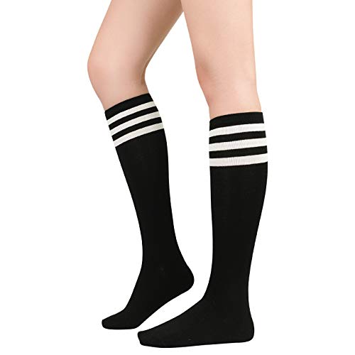 Image of American Trends Womens Athletic Knee High Socks Outdoor Sport Thigh High Stockings Casual Stripes Tube Socks