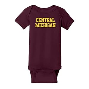 YC01 – Central Michigan Chippewas Basic Block Infant Creeper Bodysuit – 6 Month – Maroon