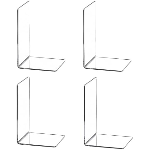 Surakey Transparent Plastic Bookends for Organising Cover