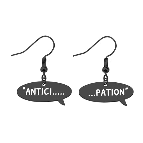 PLITI Rocky Horror Show Inspired Gift Horror Movie Lover Gift Musical Film Gifts Antici Pation Quote Earrings For Rocky Fans