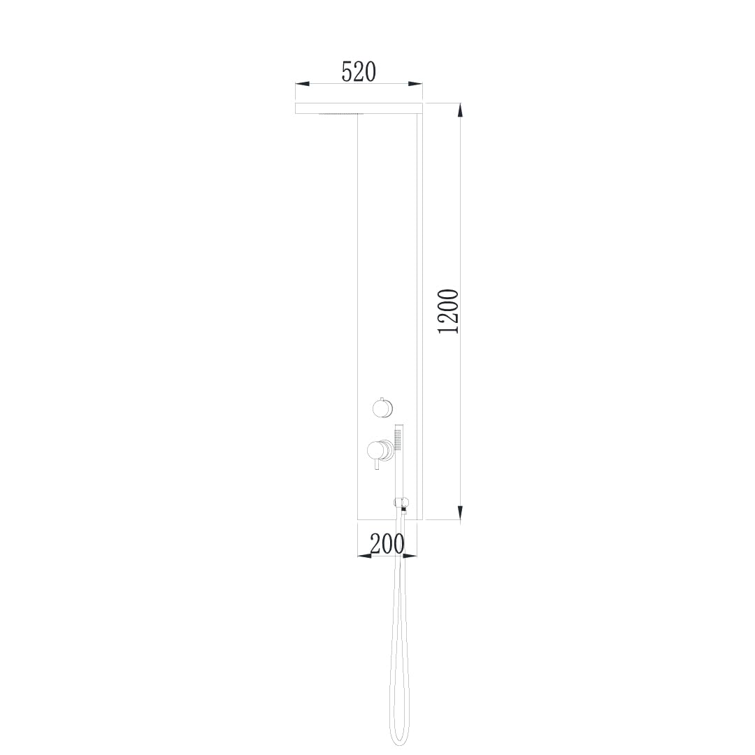 Columna de ducha mecánica con ducha y flexible, aluminio cromado, Essebagno Essekadra