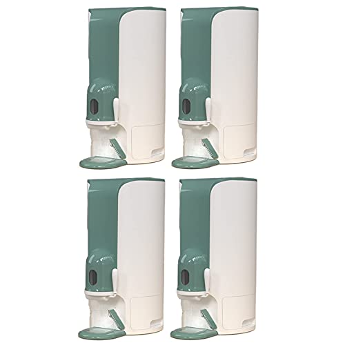Recipiente de arroz, Dispensador de Alimentos Secos de 12 Libras, Dispensador de Almacenamiento de Granos, Cubo de arroz para el hogar con Tapa y Taza medidora, Verde, 4