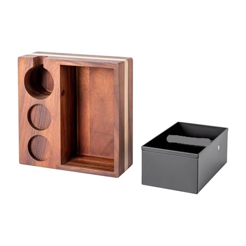 Compact Wooden Espresso Tamping Station and Knock Box - 58mm Coffee Machine Accessories for Organised Brewing - Image 5