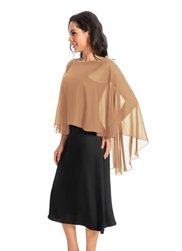 Image of Baoqiya Chiffon Capes Sheer Capelets Long Cape Poncho For Women Plus Size