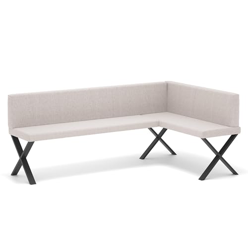IDOHOME Gauche/Droite 128x168 cm Banquette d’Angle tapissée avec Dossier et Large Choix de Tissus – Meuble d’Angle idéal pour la Cuisine. Tissus Disponibles...