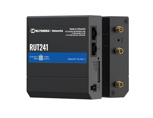 Image of Teltonika RUT241 Industrial 4G LTE Router - Compact & Rugged Wireless Router with Ethernet, WiFi, VPN, RMS Support, Remote Monitoring, and IoT Connectivity (RUT241098000)