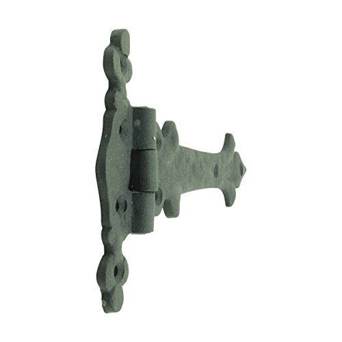 Renovators Supply Manufacturing Strap Hinge 7 In. Black Wrought Iron Southern Charm Style Spear Tip Flush Mount Heavy Duty Strap Gate And Door Hinges With Hardware Pack Of 3 #TOP5